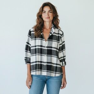 Frank & Eileen Black and White Plaid Flannel (Silvio Style)